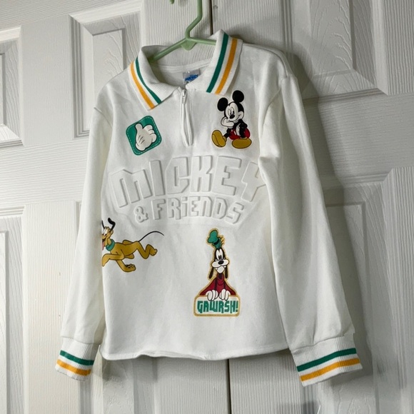 Disney Micky Mouse & Friends Collar Quarter Zip Fleece Pullover Size 5T - Picture 4 of 10